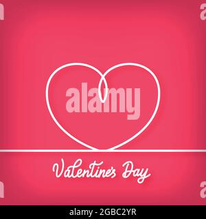 Scritta e cuore di San Valentino. Illustrazione vettoriale. Illustrazione Vettoriale