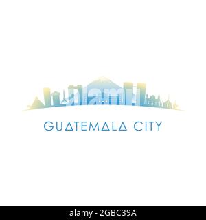 Profilo dello skyline della città del Guatemala. Disegno vettoriale illustrazione colorata. Illustrazione Vettoriale