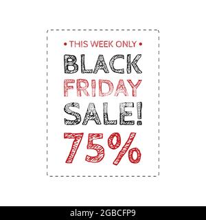 Black Friday vendita scribble grunge francobollo su sfondo bianco. Francobollo e testo nero immagine vettoriale del venerdì in rosso e nero Illustrazione Vettoriale