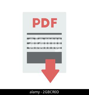 Scarica il file pdf pulsante isolato su bianco Illustrazione Vettoriale