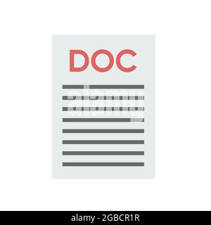 Icona del documento del file. Pulsante Scarica doc. File DOC. Illustrazione Vettoriale