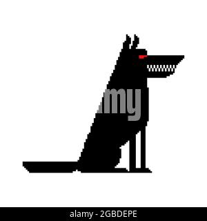 Wolf pixel art. Wild Forest predator 8 bit. Illustrazione vettoriale Illustrazione Vettoriale