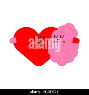 Cuore e brocche cerebrali. Rapporto romantico. Amore illustrazione 6 Illustrazione Vettoriale
