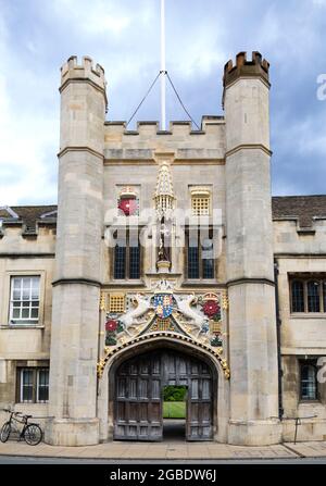 The Great Gate Christ's College Cambridge Foto Stock