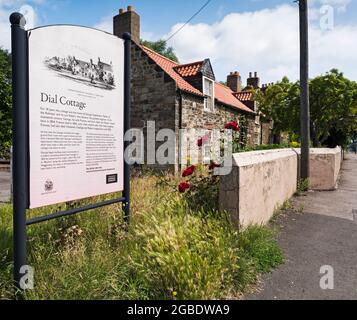 Componi Cottage, hme al pioniere ferroviario e inventore George Stephenson a Forest Hall, Regno Unito Foto Stock