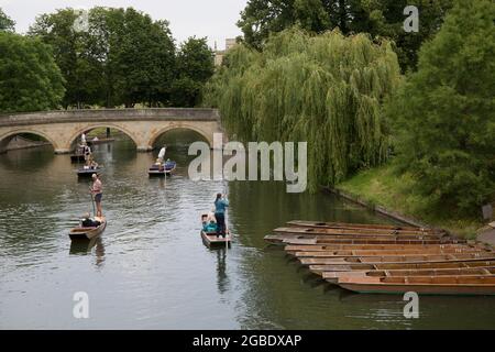 Punt Trinity College Bridge The Backs River Cam Cambridge Foto Stock