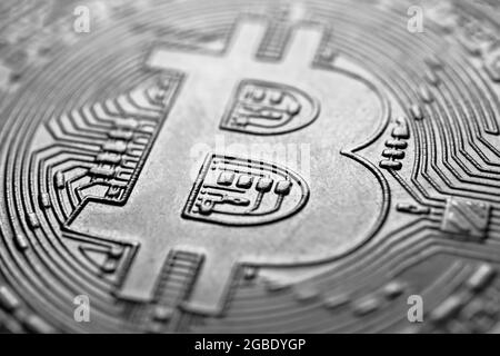 Estremo Closeup di bitcoin Foto Stock