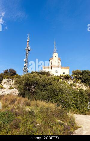 Viste panoramiche della Torre del Belvedere (Torre Semaforo di Belvedere) a Siracusa, Sicilia, Italia. Foto Stock