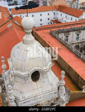 Veduta aerea del Convento de Nossa Senhora da Graca, un convento di monache a Lisbona, Portogallo Foto Stock