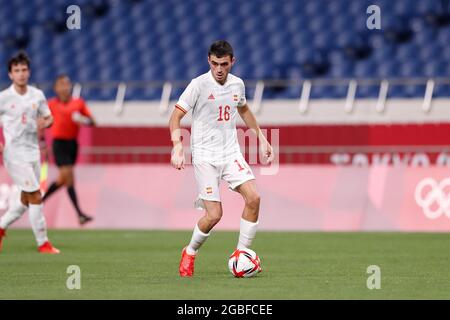 Saitama, Giappone. 3 agosto 2021. Pedri (ESP) Calcio : Tokyo 2020 Giochi Olimpici Calcio maschile Semifinale tra Giappone 0-1 Spagna allo stadio Saitama di Saitama, Giappone . Credit: Mutsu Kawamori/AFLO/Alamy Live News Foto Stock