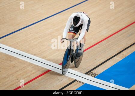 Tokyo, Giappone. 04 agosto 2021. TOKYO, GIAPPONE - 4 AGOSTO: Stefan Boetticher della Germania in gara sulle qualifiche Sprint per uomini durante i Giochi Olimpici di Tokyo 2020 al Velodrome di Izu il 4 agosto 2021 a Tokyo, Giappone (Foto di Yannick Verhoeven/Orange Pictures) Credit: Orange Pics BV/Alamy Live News Foto Stock