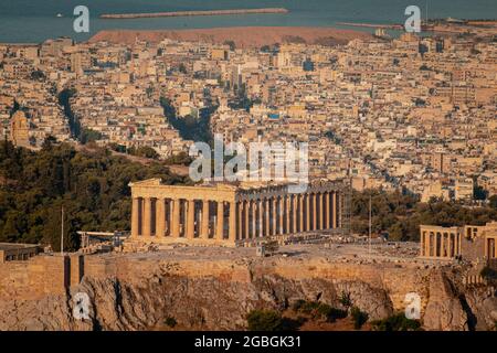Partenone Atene, Grecia. Acropoli Foto Stock