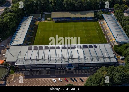 Halifax Town Football Club The Shay Stadium Construction Aerial Drone Photo Photography Image from the air West yorkshire Foto Stock