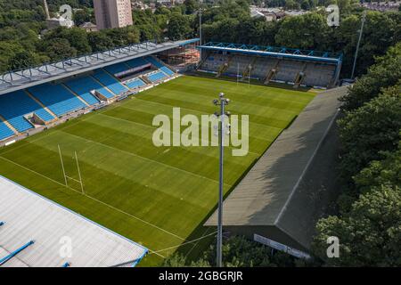 Halifax Town Football Club The Shay Stadium Construction Aerial Drone Photo Photography Image from the air West yorkshire Foto Stock