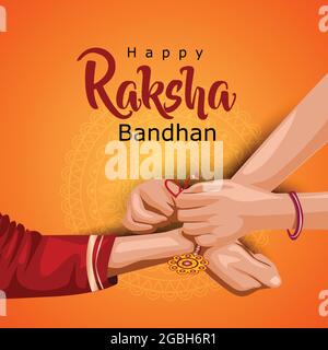 Fratello indiano e sorella indossando maschera chirurgica. Felice Raksha Bandhan festival. Celebrazione rakhi in india illustrazione vettoriale. Illustrazione Vettoriale