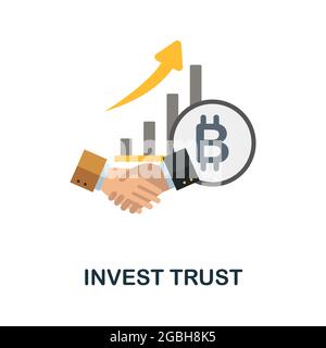 Investi l'icona piatta di fiducia. Segno colorato della raccolta della criptovaluta. Creative Invest Trust icona illustrazione per web design, infografiche e altro ancora Illustrazione Vettoriale