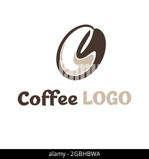 Logo caffè di lusso, illustrazione vettoriale, segno marrone su sfondo bianco Illustrazione Vettoriale