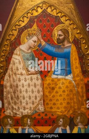 Dipinto intitolato 'l'incoronazione della Vergine' dell'artista Italiano Allegrito Nanzi Foto Stock
