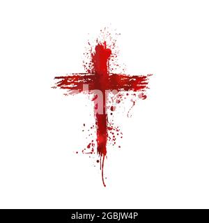 Croce sanguinosa. Illustrazione vettoriale Illustrazione Vettoriale