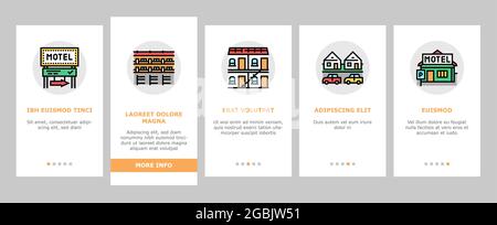 Motel Comfort Service Onboarding Icons Set Vector Illustrazione Vettoriale