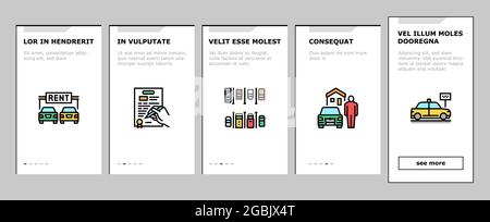 Motel Comfort Service Onboarding Icons Set Vector Illustrazione Vettoriale