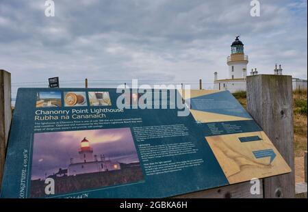 Faro a Chanonry Point, la Black Isle, Scozia Foto Stock