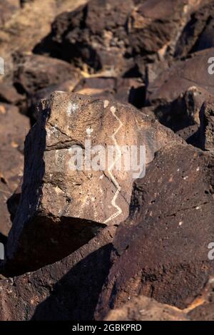 Albuquerque, New Mexico - l'unità del Canyon di Rinconada del Petroglyph National Monument. Foto Stock