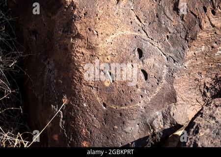 Albuquerque, New Mexico - l'unità del Canyon di Rinconada del Petroglyph National Monument. Foto Stock