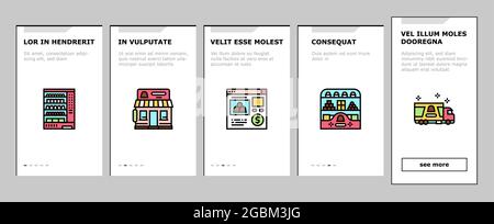 Candy Shop prodotto Onboarding icone Set Vector Illustrazione Vettoriale