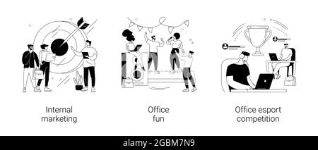 Illustrazioni vettoriali del concetto astratto di coinvolgimento dei dipendenti. Illustrazione Vettoriale