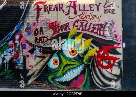 Boise, ID, USA - 25 luglio 2021: The Freak Alley Gallery Foto Stock