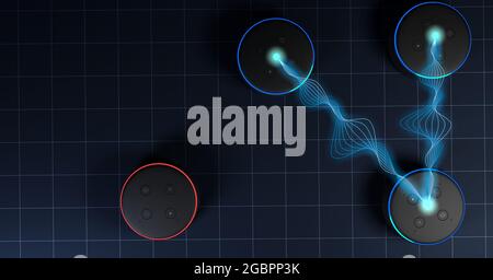 3D rendering di Amazon eco sistema di riconoscimento vocale Foto Stock