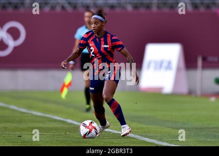 KASHIMA, GIAPPONE - 5 AGOSTO: Crystal Dunn degli Stati Uniti durante il torneo olimpico di calcio femminile di Tokyo 2020 Medaglia di bronzo tra Australia e Stati Uniti allo stadio Ibaraki Kashima il 5 agosto 2021 a Kashima, Giappone (Foto di Pablo Morano/Orange Pictures) Foto Stock