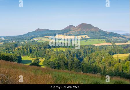 Una vista delle colline di Eildon da Scott's View nei confini scozzesi.Scotland, UK Photo Phil Wilkinson / Alamy Foto Stock