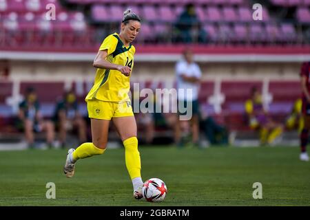 KASHIMA, GIAPPONE - 5 AGOSTO: Alanna Kennedy d'Australia durante il torneo olimpico di calcio femminile di Tokyo 2020 Medaglia di bronzo tra Australia e Stati Uniti allo stadio Ibaraki Kashima il 5 agosto 2021 a Kashima, Giappone (Foto di Pablo Morano/Orange Pictures) Credit: Orange Pics BV/Alamy Live News Foto Stock