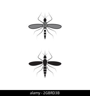 Icona di zanzara di insetto immagine vettoriale di modello Illustrazione Vettoriale