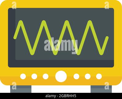 Icona del dispositivo a onde di radiazione. Immagine piatta dell'icona del vettore del dispositivo a onde di radiazione isolata su sfondo bianco Illustrazione Vettoriale