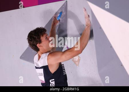 Tokyo, Giappone. 5 agosto 2021. COLEMAN Nathaniel (USA) Sport Climbing : finale di Bouldering, durante i Giochi Olimpici di Tokyo 2020 all'Aomi Urban Sports Park di Tokyo, Giappone . Credit: Yohei Osada/AFLO SPORT/Alamy Live News Foto Stock