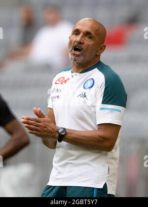 Muenchen, ALLIANZARENA, Germania. 31 luglio 2021. Napoli pullman Luciano SPALLETTI. Calcio, FC Bayern Monaco (M) - SSC Napoli (NEA), partita preparatoria per la stagione 2021-2022, il 31 luglio 2021 a Muenchen, ALLIANZARENA, Germania. ¬ di credito: dpa/Alamy Live News Foto Stock