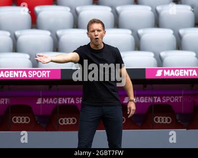 Muenchen, ALLIANZARENA, Germania. 31 luglio 2021. Il pullman della Baviera Julian NAGELSMANN. Calcio, FC Bayern Monaco (M) - SSC Napoli (NEA), partita preparatoria per la stagione 2021-2022, il 31 luglio 2021 a Muenchen, ALLIANZARENA, Germania. ¬ di credito: dpa/Alamy Live News Foto Stock