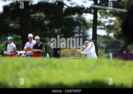 Saitama, Giappone. 5 agosto 2021. Mone Inami (JPN) Golf : Stroke individuale per donne - Gioca rotonda 2 durante i Giochi Olimpici di Tokyo 2020 al Kasumigaseki Country Club di Saitama, Giappone . Credit: AFLO/Alamy Live News Foto Stock