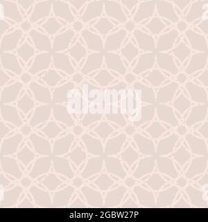 Sfondo di campitura vettoriale senza giunture di stile ogee. Ornamenti medievali orientali con ripetute forme arrotondate . Sfondo rosa pastello con terrazzo Illustrazione Vettoriale