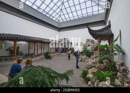 Cortile cinese nello stile della Dinastia Ming, Metropolitan Museum of Art a New York City Foto Stock