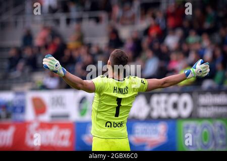 5 agosto 2021, Jablonec nad Nisou, Repubblica Ceca: Portiere JAN HANUS di Jablonec durante il terzo turno di qualificazione UEFA campionato Europa, FK Jablonec vs Celtic FC a Jablonec nad Nisou nella Repubblica Ceca. (Immagine di credito: © Slavek Ruta/ZUMA Press Wire) Foto Stock