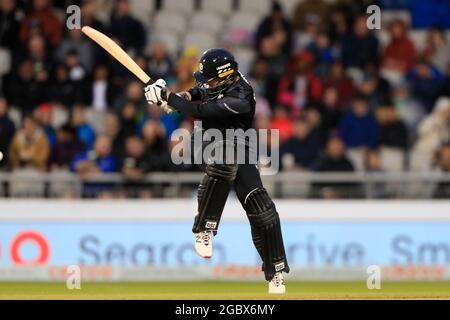 Manchester, Regno Unito. 05 agosto 2021. Colin Munro batting per gli originali Manchester a Manchester, Regno Unito, l'8/5/2021. (Foto di Conor Molloy/News Images/Sipa USA) Credit: Sipa USA/Alamy Live News Foto Stock