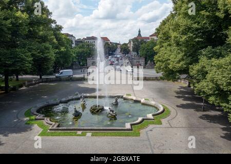 Monumento della pace e terrazza Prinzregent-Luitpold a Monaco, Germania. Foto Stock