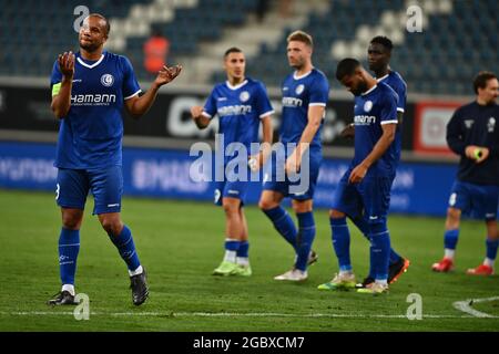 Il Vadis Odjidja-Ofoe di Gent è stato raffigurato dopo una partita tra la squadra di calcio belga KAA Gent e il club lettone FK RFS, giovedì 05 agosto 2021 a Gent, l'abete Foto Stock