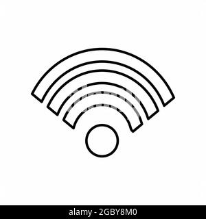 Grafico vettoriale della connessione WiFi - stile linea - icona linea project.art. Simbolo e segno.tratto modificabile Illustrazione Vettoriale