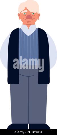nonno grasso carino Illustrazione Vettoriale