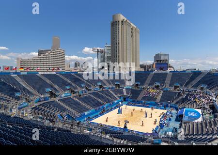 Giappone. 06 agosto 2021. Tokyo Tokio, 06.08.2021, Giappone, Giochi Olimpici ARTACHO del SOLAR Mariafe e CLANCY Taliqua (AUS) vs ROSS April e KLINEMAN Alix (USA) Beach Volley Medaglia d'oro, Olympische Spiele, 2020 2021 Foto Credit: Moritz Müller/Alamy Live News Foto Stock